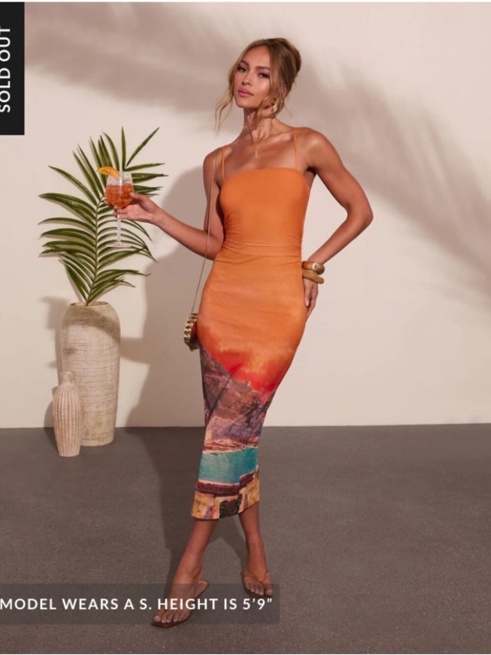 Sun-kissed Hour Scenic Print Midi Dress | Vici